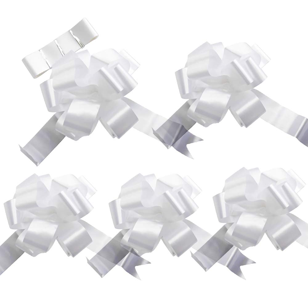 White Wedding Car Bow & Ribbon Set – Add a Sparkle to Your Special Day