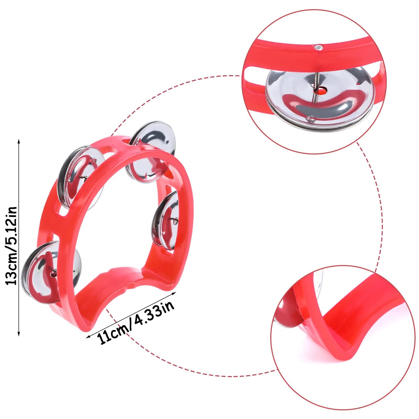 Percussion Fun: Half Moon Tambourines with Bells (30 PCS)