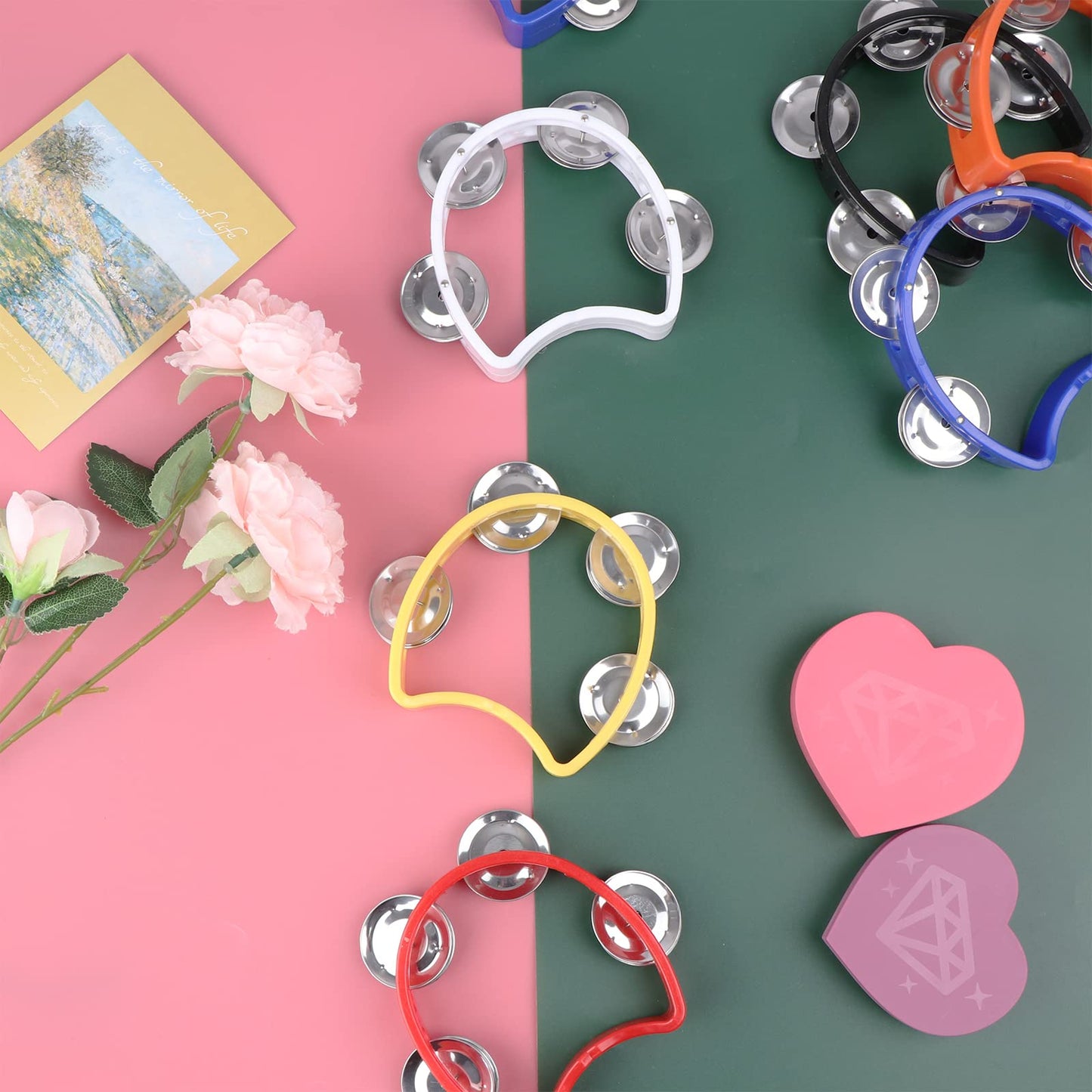 Percussion Fun: Half Moon Tambourines with Bells (30 PCS)
