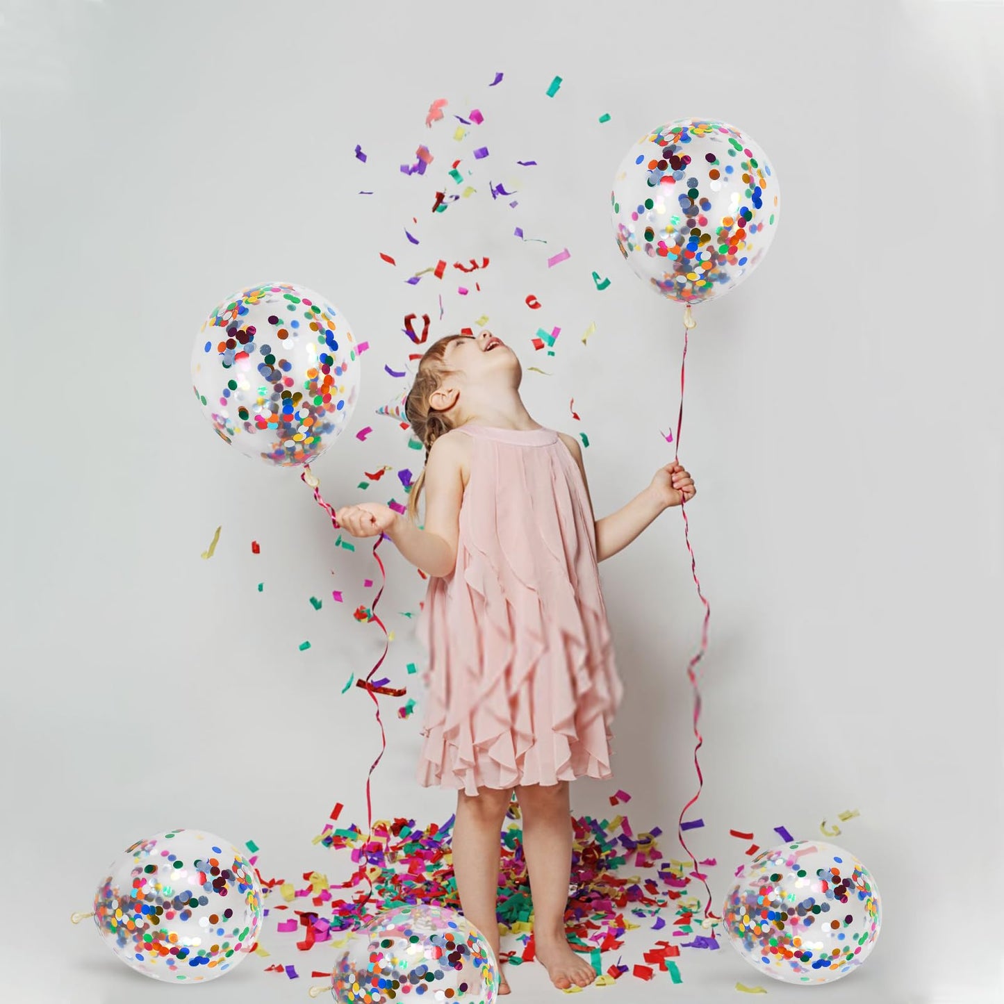 Colorful Confetti Party Balloons – 50 Pack (12")