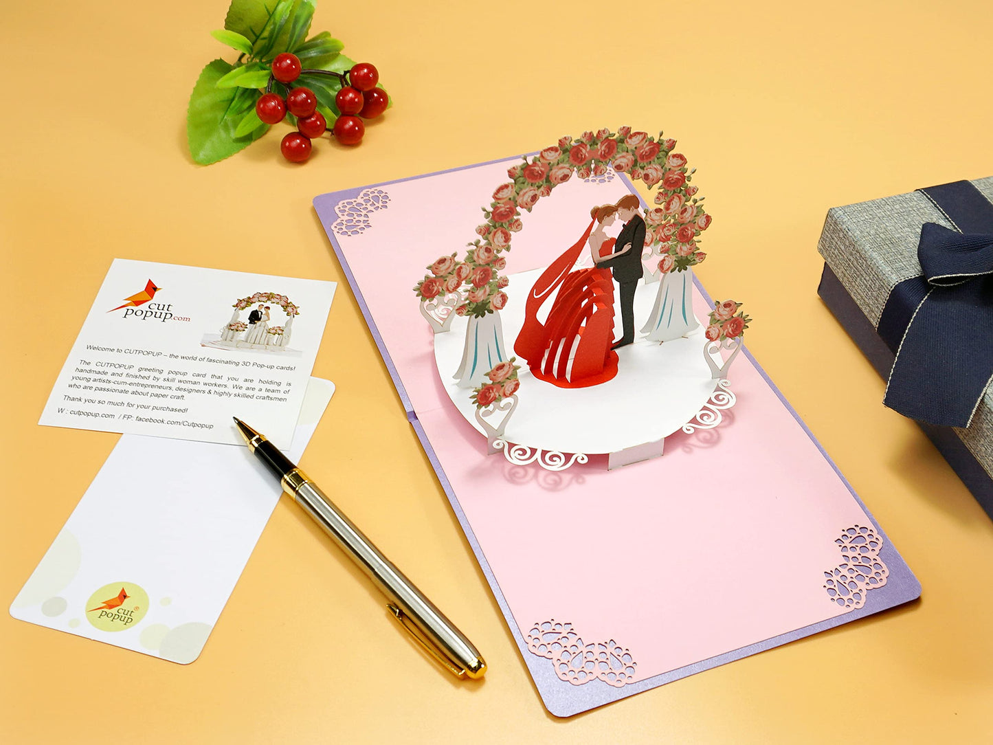 Romantic Gate Pop-Up Card – Perfect for Weddings & Anniversaries