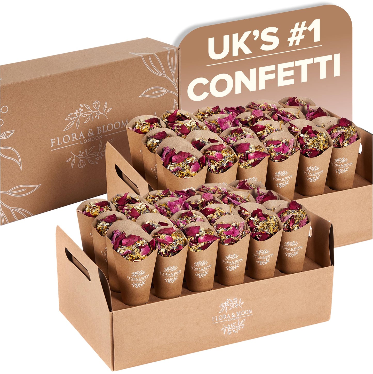 Luxury Dried Petal Confetti Cones – Perfect for Your Dream Wedding