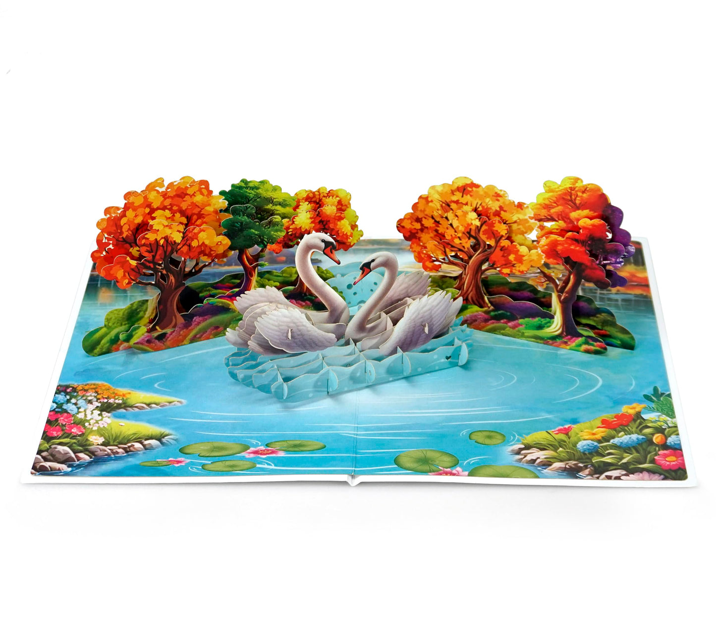 Romantic Swan Couple Pop-Up Card – Perfect for Weddings & Anniversaries
