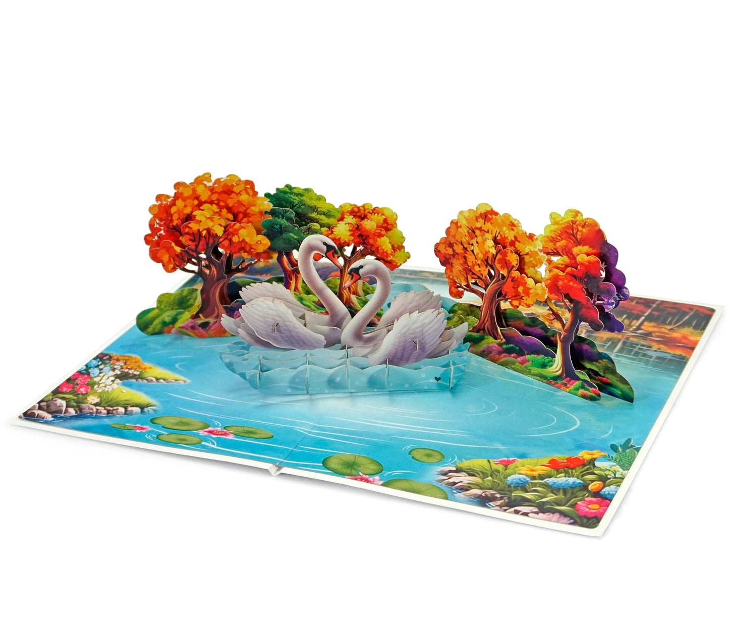 Romantic Swan Couple Pop-Up Card – Perfect for Weddings & Anniversaries