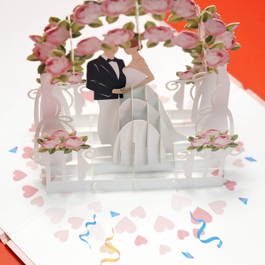 Romantic Bride & Groom Pop-Up Card – Perfect for Weddings & Anniversaries