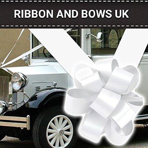 Classic White Car Bows & Ribbon – Beautiful Wedding Car Decoration Kit
