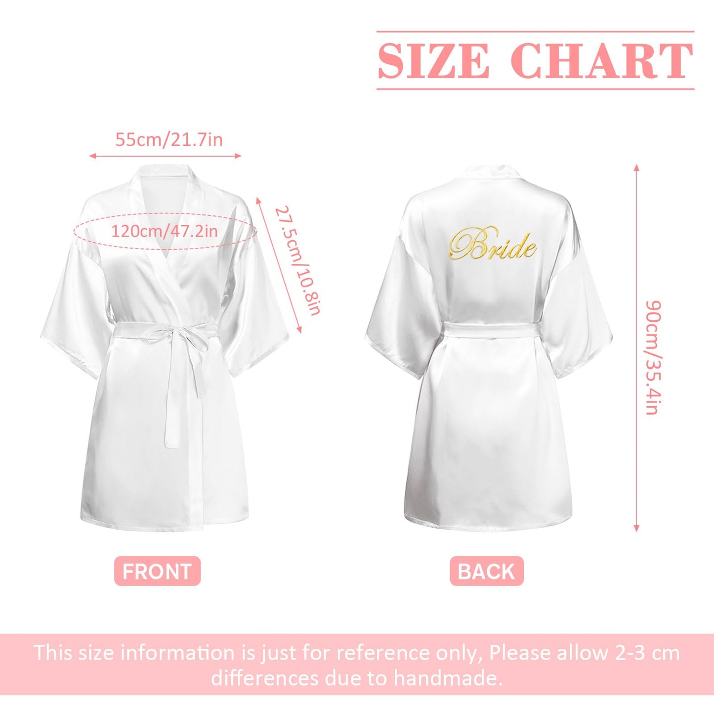 Elegant Bride Satin Robe – Perfect for Your Wedding Morning