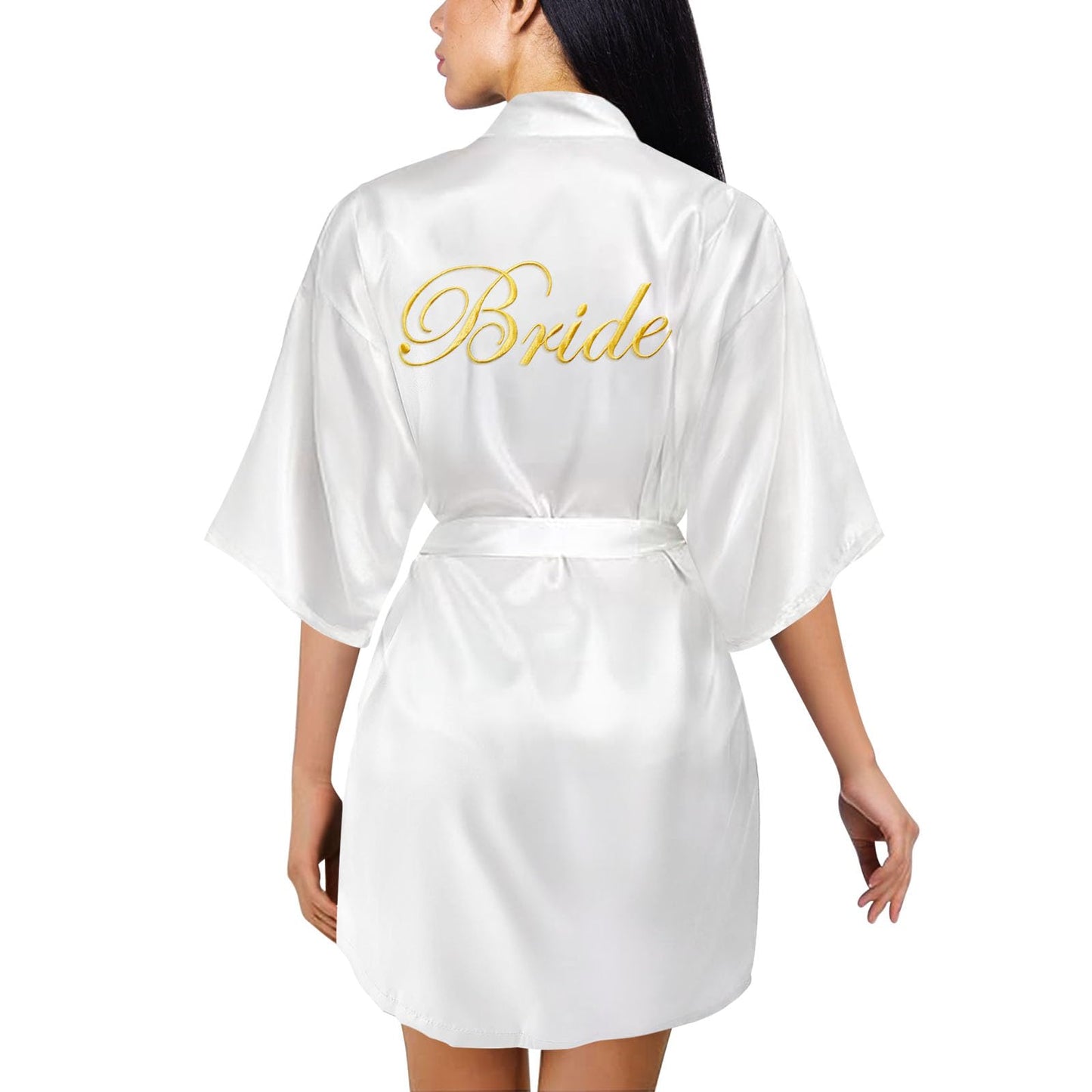 Elegant Bride Satin Robe – Perfect for Your Wedding Morning