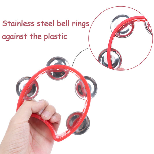 Percussion Fun: Half Moon Tambourines with Bells (30 PCS)
