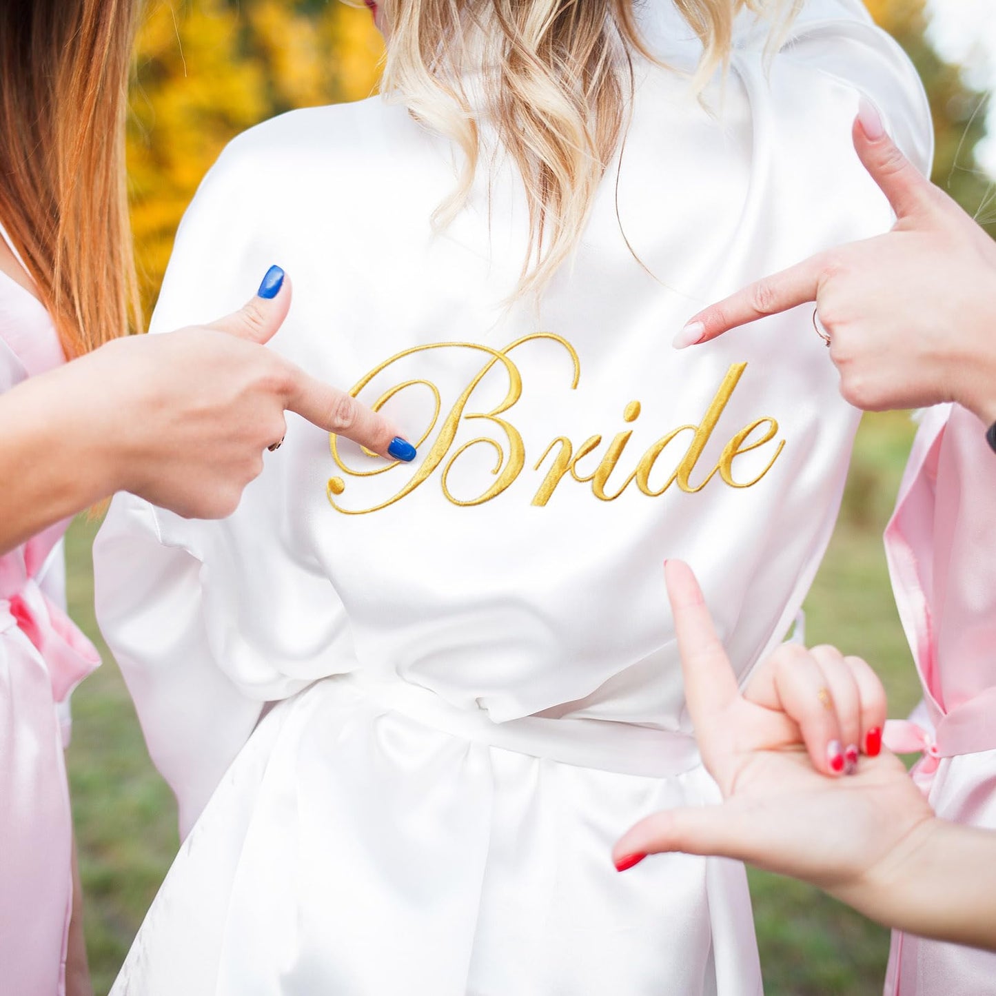 Elegant Bride Satin Robe – Perfect for Your Wedding Morning