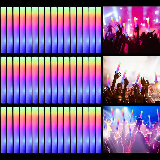 LED Foam Glow Sticks – Light Up Your Wedding Party (50 Pack)