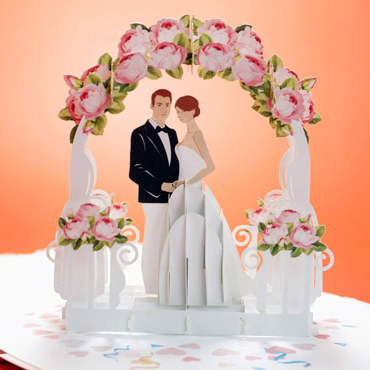 Romantic Bride & Groom Pop-Up Card – Perfect for Weddings & Anniversaries